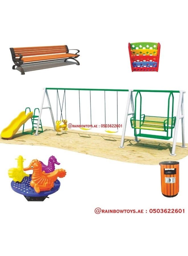 Multi Purpose Kids Outdoor Playing Equipments - 770x320x280cm 2+ Years