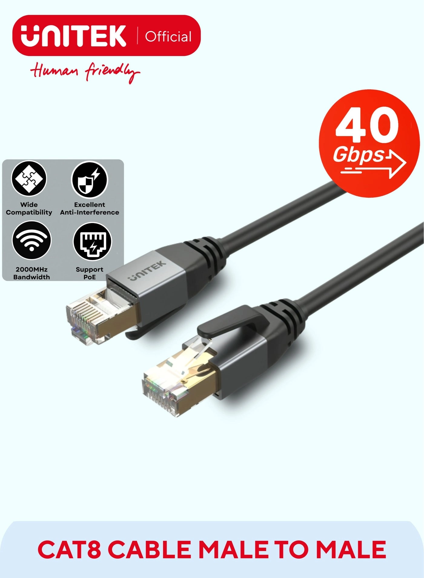 UNITEK Cat8 Network Cable - 1M