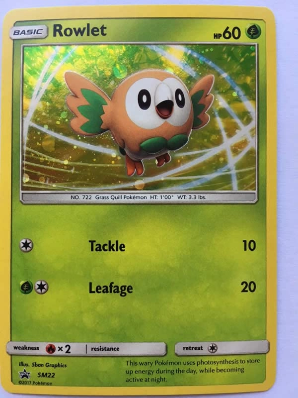 Pokémon Rowlet SM22 + Toploader - 1x