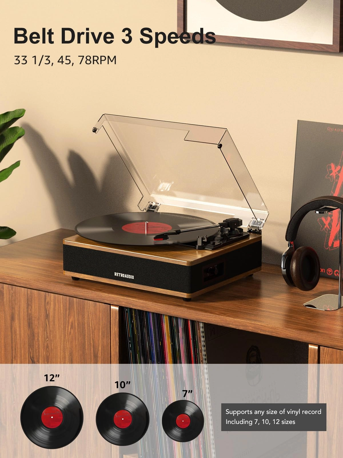 Vinyl Record Player - Belt Drive