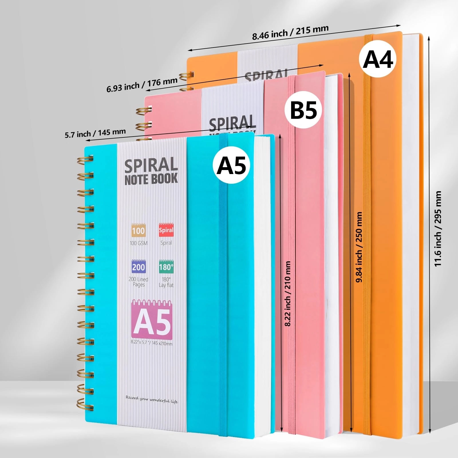 Journal Notebook A5 Spiral - Lined 200 Pages