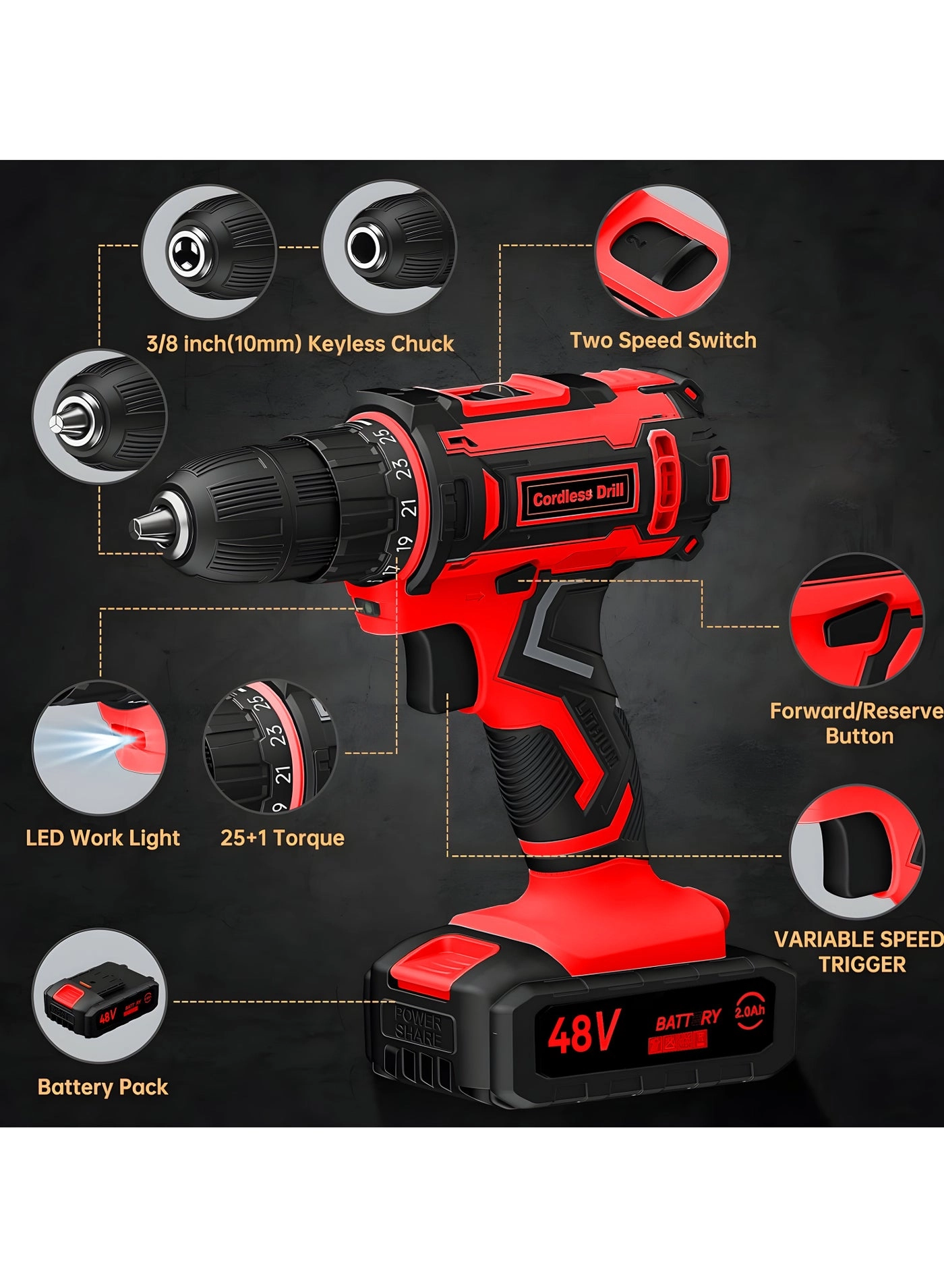Cordless Drill - 2.0Ah