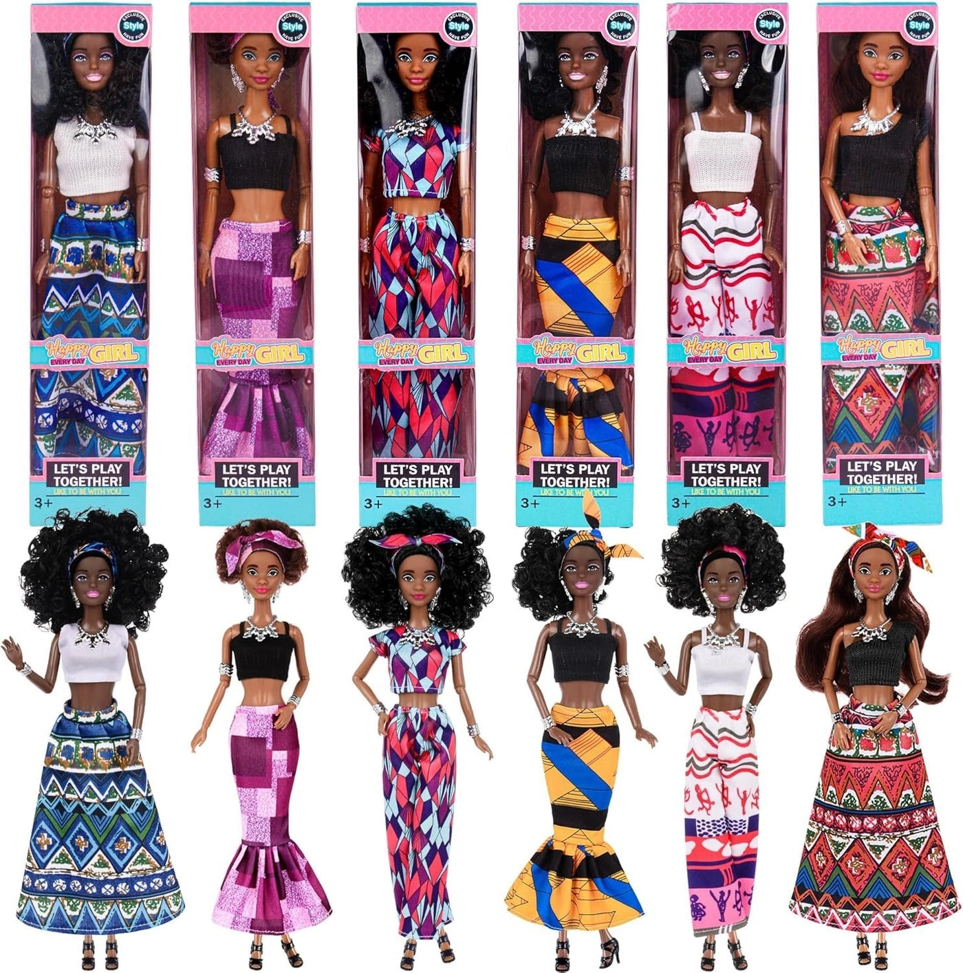 Toy Doll Playset - 11.5 inch 6 Pack Ages 3+