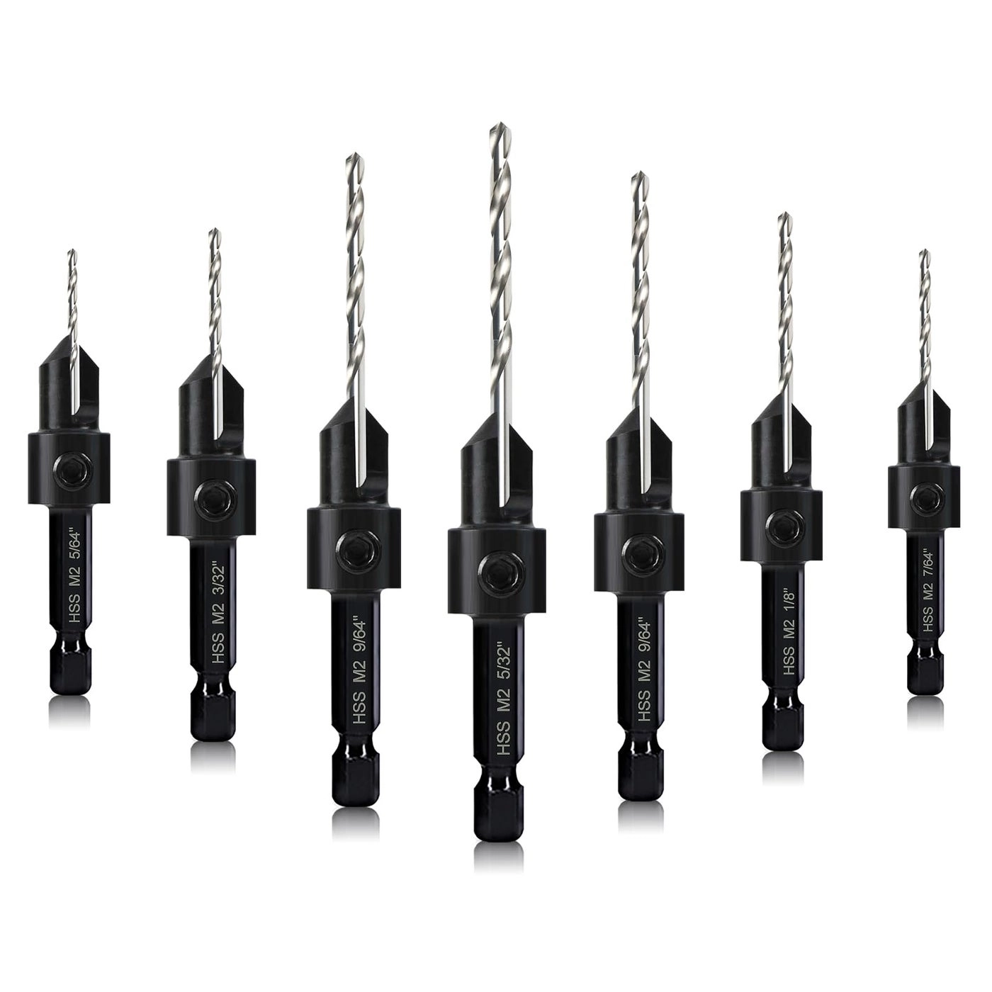 Countersink Drill Bit Set - 7-Piece M2 82-Degree