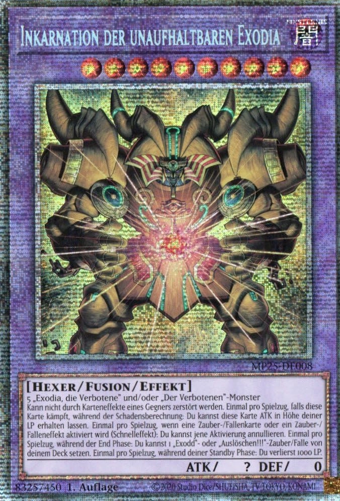 MZTCG Yugioh Incarnation The Unstoppable Exodia MP25-DE008 - German