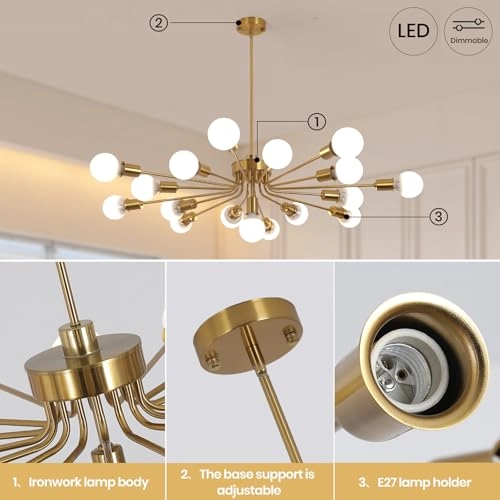 Sputnik Pendant Chandelier - Dimmable
