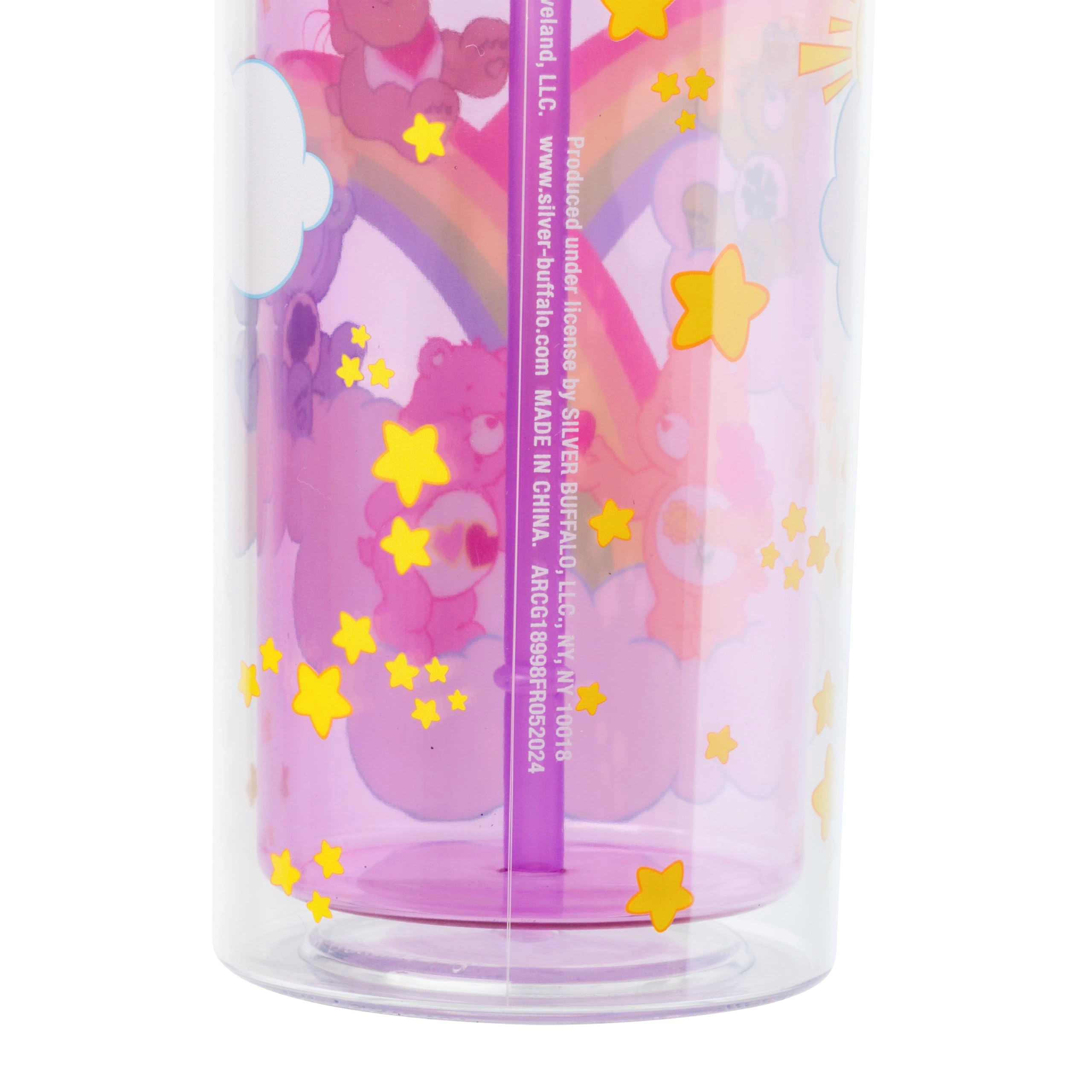 Care Bears Reusable Cup - 1 pcs Rhinestone Lid Straw
