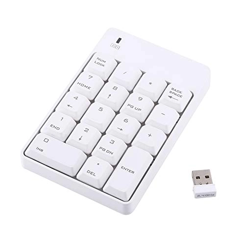 Wireless USB Numeric Keypad - 2.4G 18 Keys White