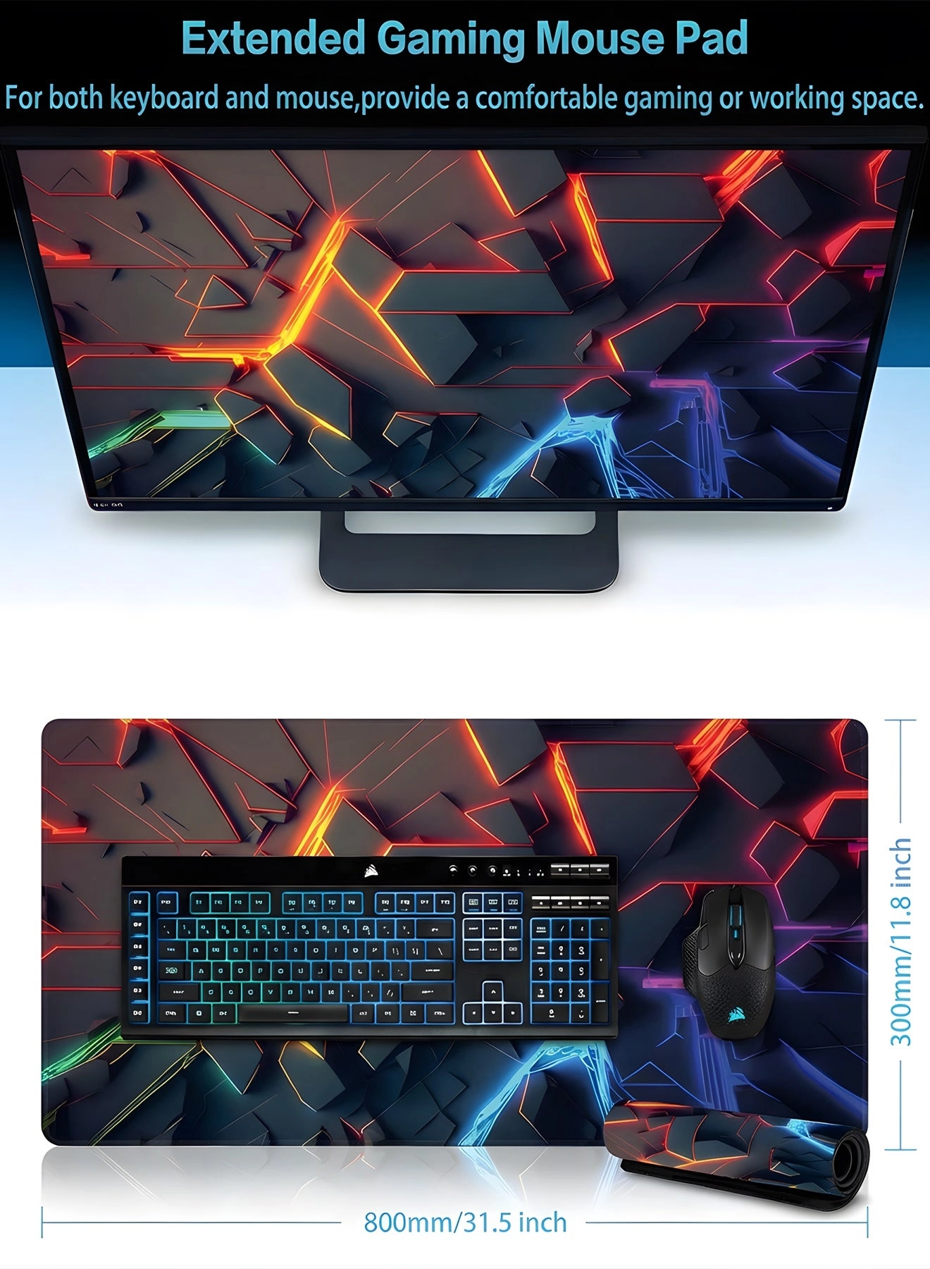 3DLine Cloth Gaming Mouse Pad - 80x30 cm