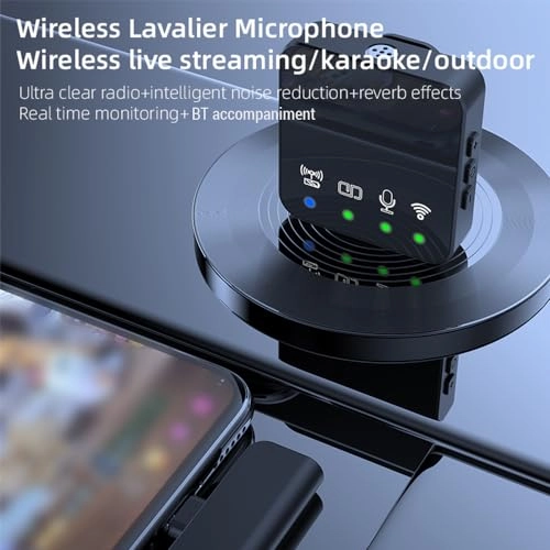 Wireless Lavalier Microphone System Wireless+USB+3.5mm-Mini-Jack+Lightning Microphone
