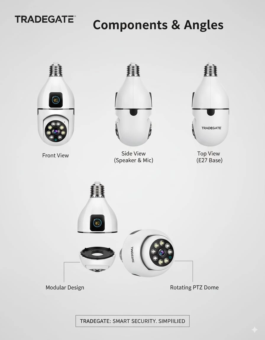 E27 Smart LED Bulb Camera