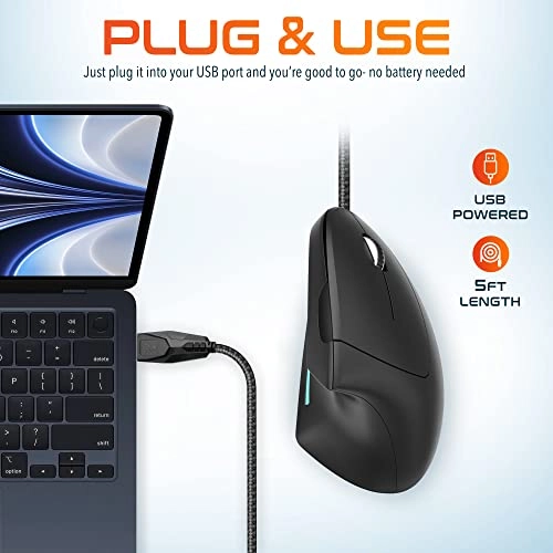 Ergonomic 12 Vertical Mouse - USB