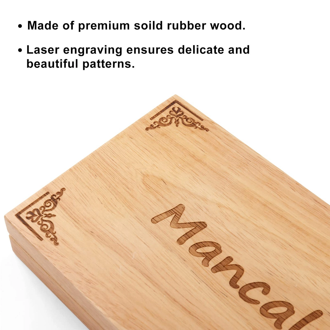 Mancala - Folding Rubber Wood Board 58 glass stones