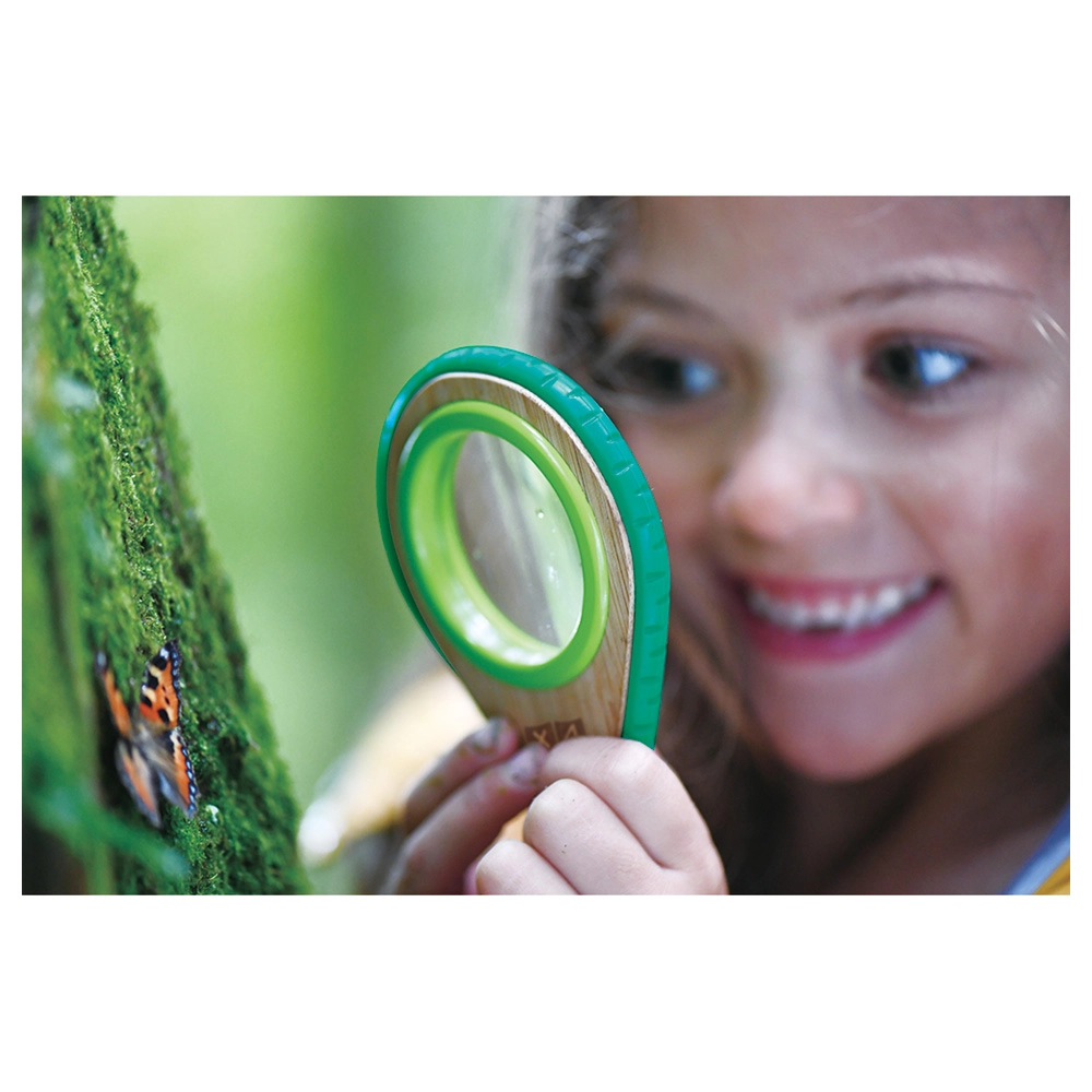 Nature Detective Bamboo Magnifying Glass - 4x + Whistle - two tones
