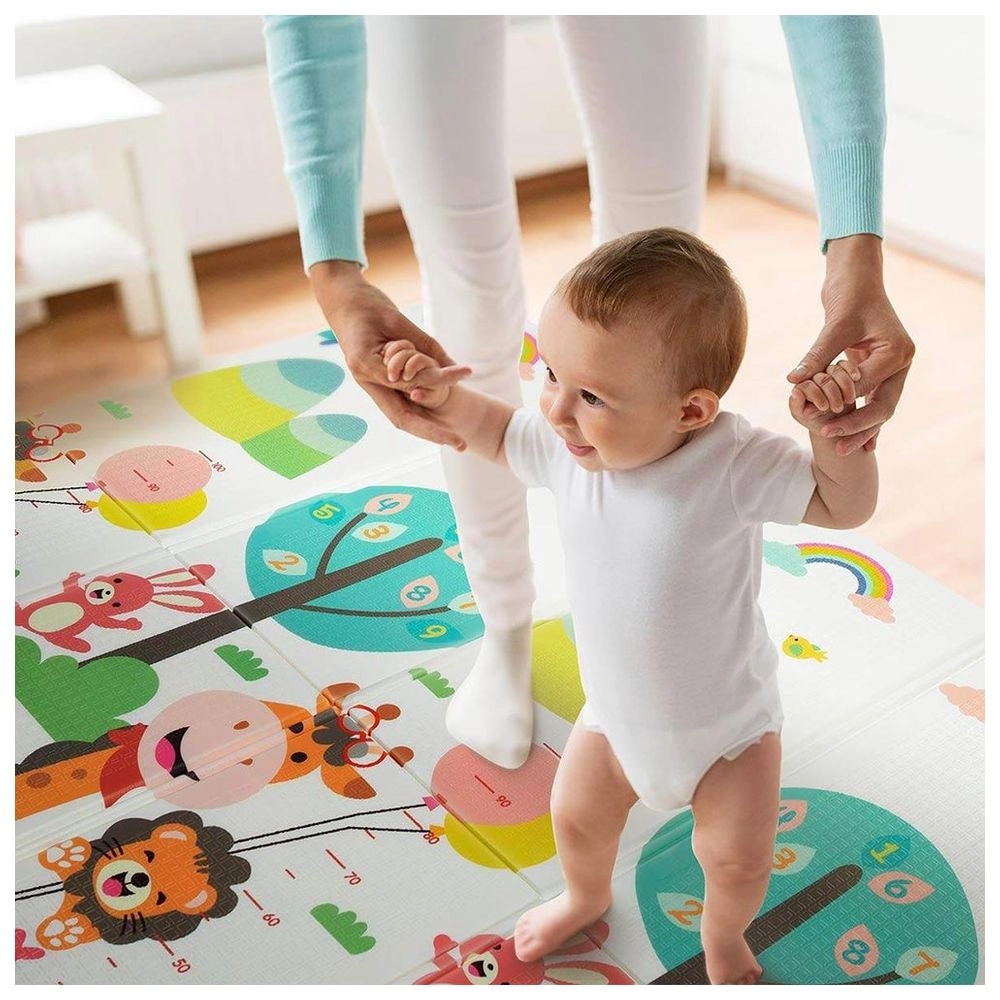 Reversible & Foldable Playmat - vibrant animal 0 month & above