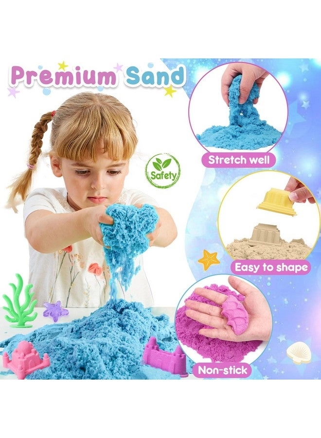Ocean Mermaid Sensory Bin - 2lb Play Sand 6 Castle Molds
