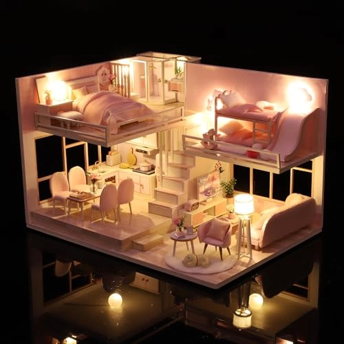 DIY Miniature Dollhouse Kit - Pink Sweetheart