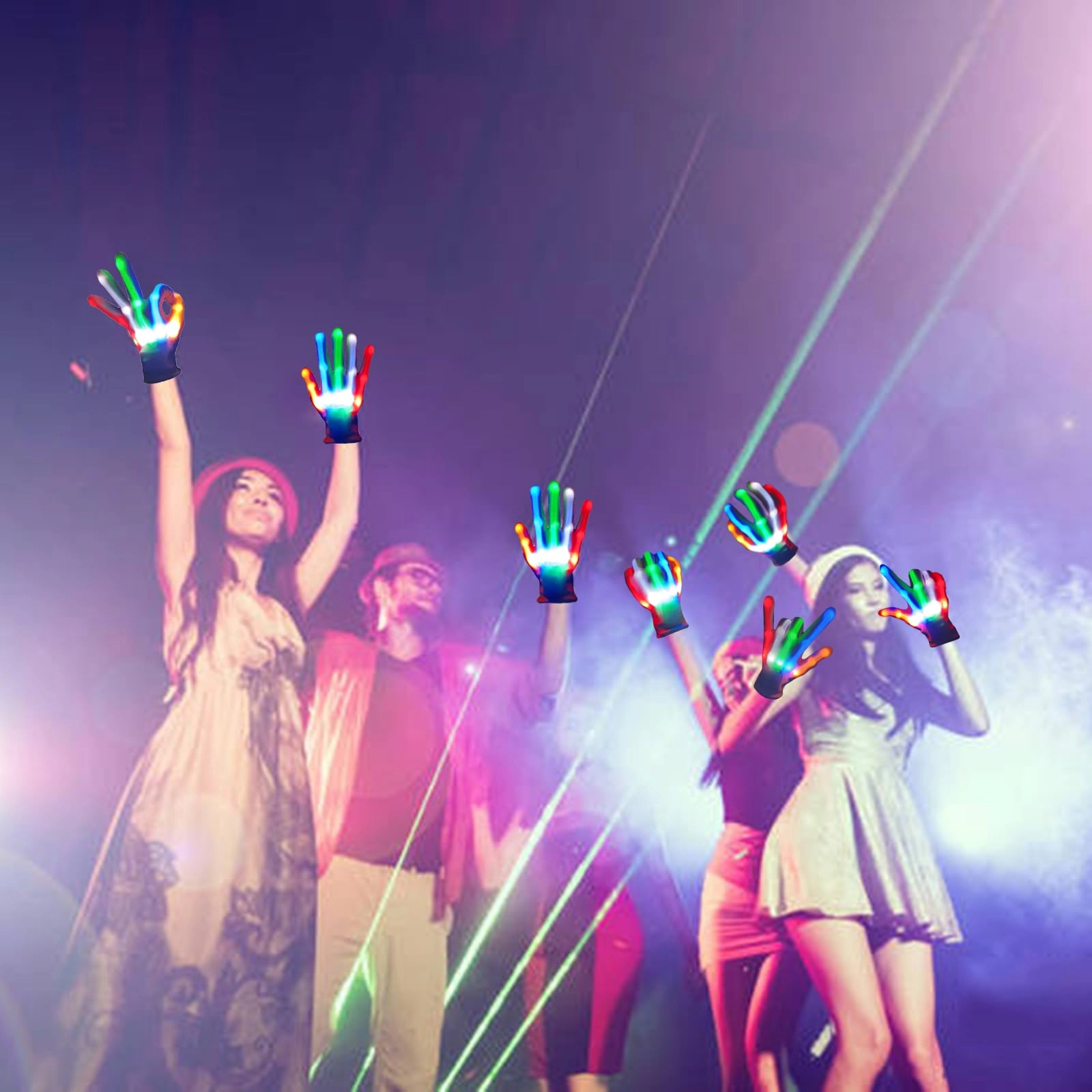 LED gloves - 1 Pack kids,teens,adults Small