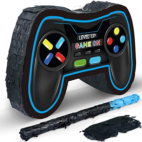 Zonon Video Game Controller Piata - 165 x 11 x 32 inches + Blindfold - 51 x 25 inches + Bat - 138 x 1 inches