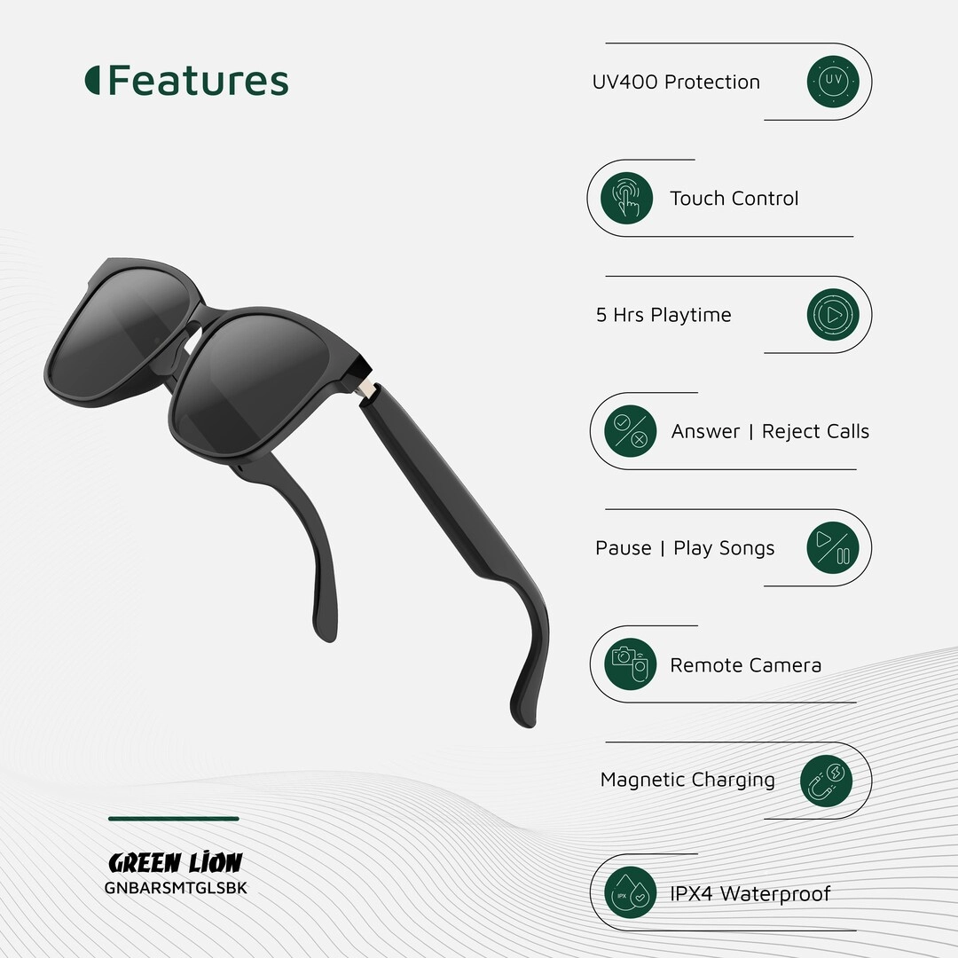 Barcelona Smart Audio Glasses - Bluetooth 5.4 5 Hours Magnetic Charging