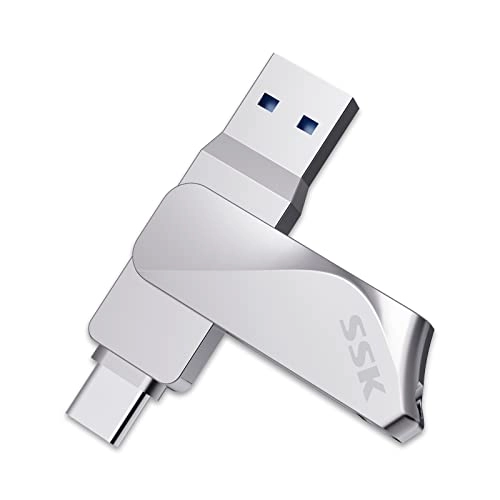 SSK USB Flash Drive - USB 3.2 Gen 1 USB A Type C 256GB