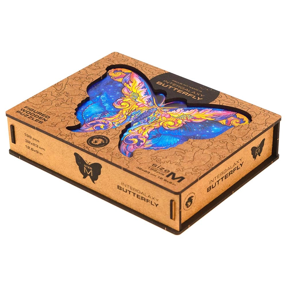 Intergalaxy Butterfly Wooden Puzzle (4107390-BUTTERFLY_M) - 199 pcs