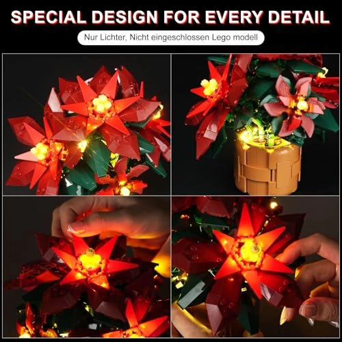 LED Light Kit for LEGO Poinsettia 10370 - Plastic 5V