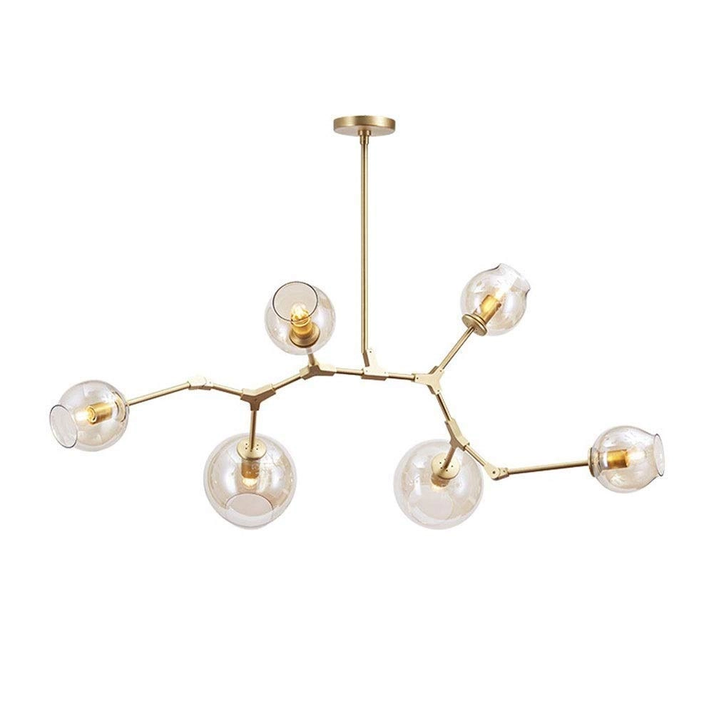 Minimalist Glass Bubble Ball Chandelier - E27 8 heads Gradient smoke gray lampshade
