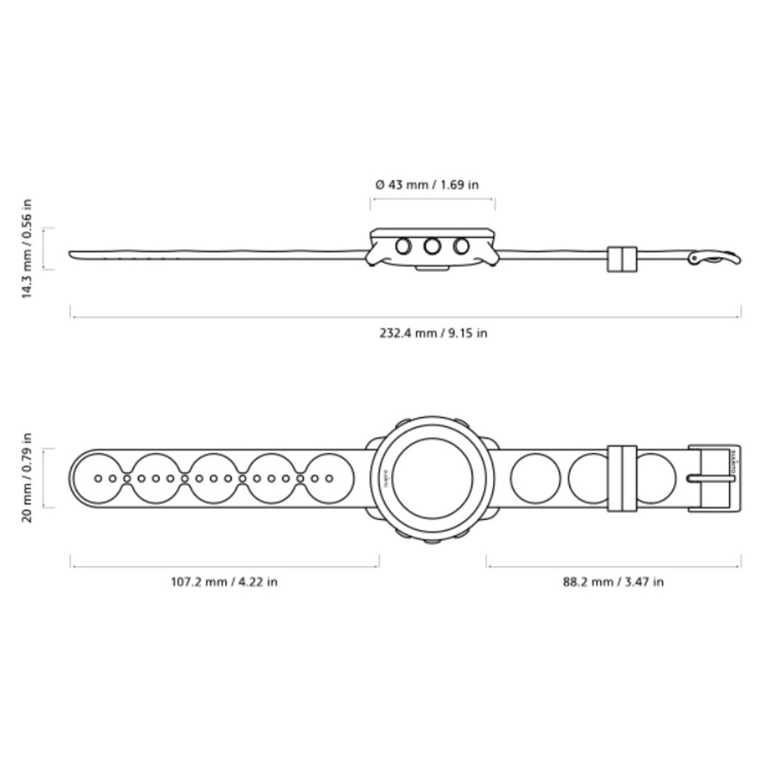 3 Fitness 43mm Polyamide GPS