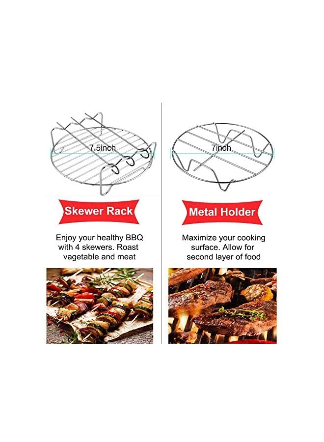 Non-stick Barrel/Pan + Metal Holder + Multi-Purpose Rack + Skewers + Silicone Mat - SET OF 5