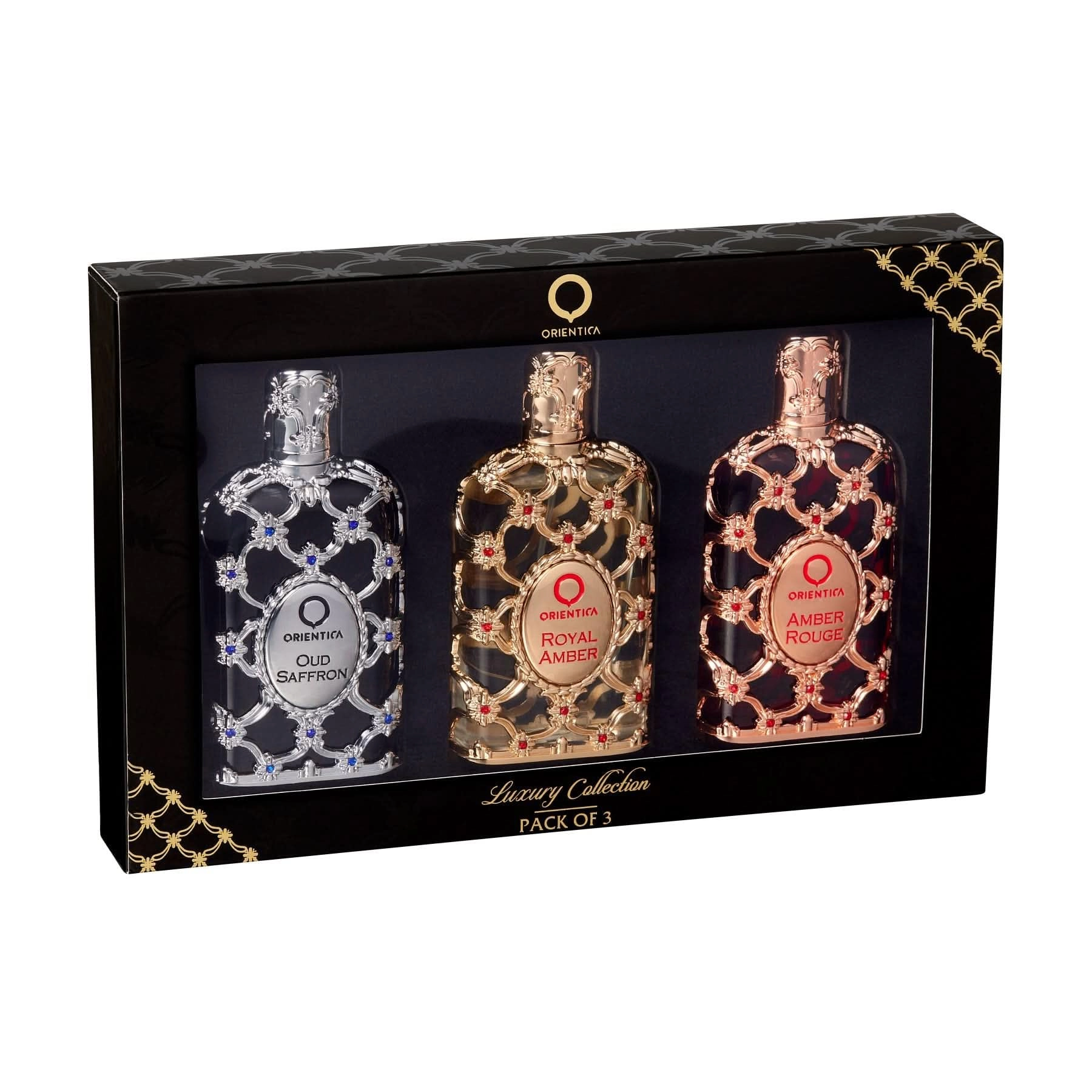 Orientica Amber Rouge + Royal Amber + Oud Saffron - Eau De Parfum 3-Pc