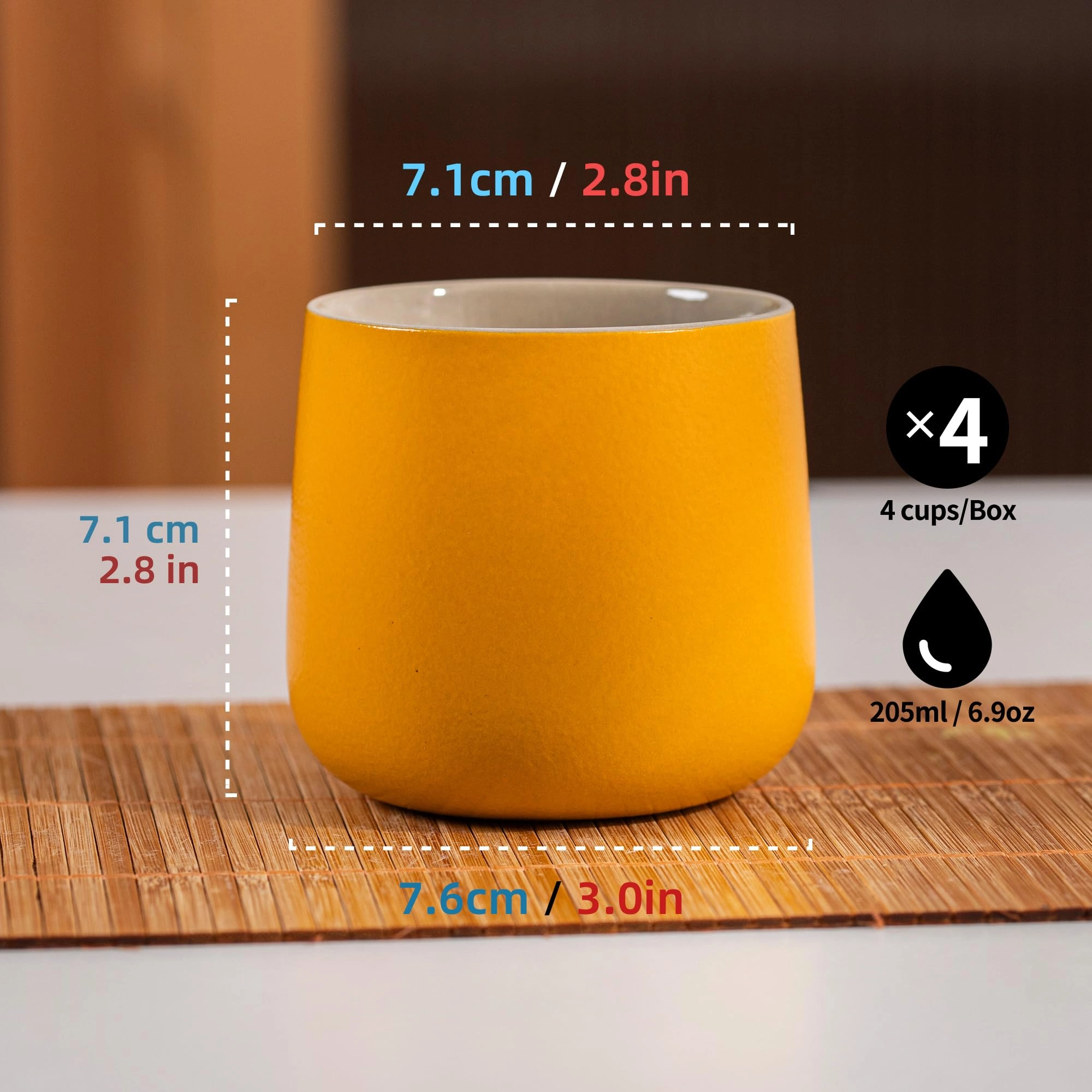 Japanese Tea Cup - 4 pcs - 205 ml