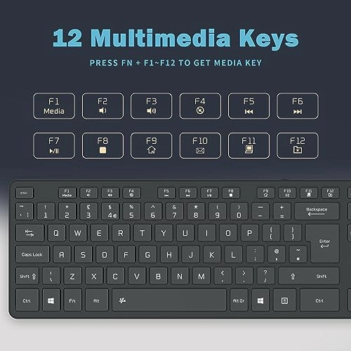 Slim USB Wired Keyboard - UK Wired