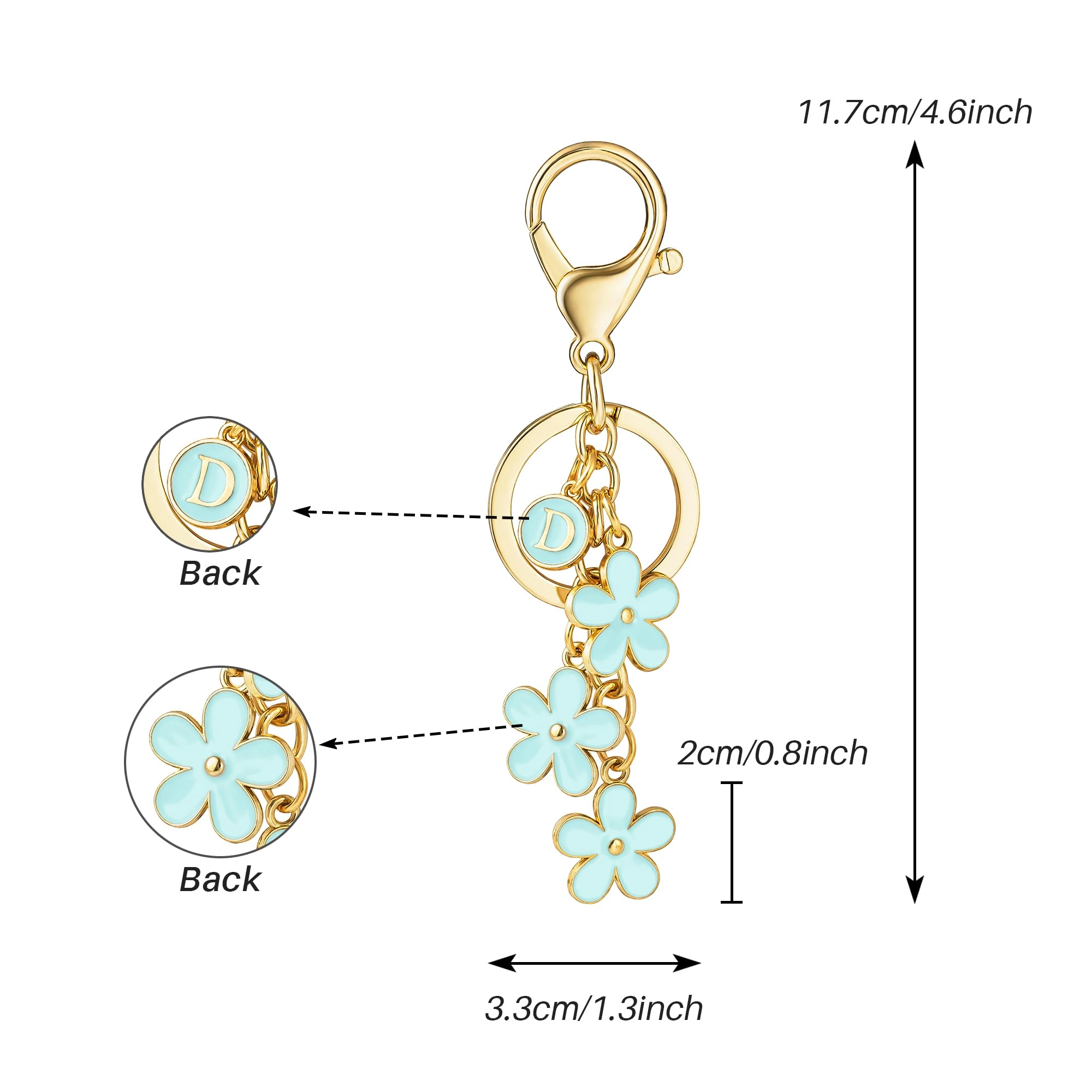 Initial Keychain - Floral