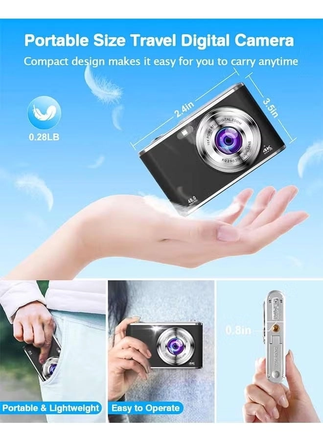 4K Vlogging Camera - 48MP 16X