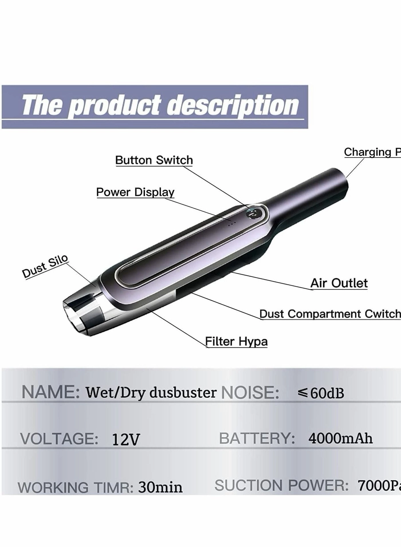 Portable Vehicle Vacuum Cleaner