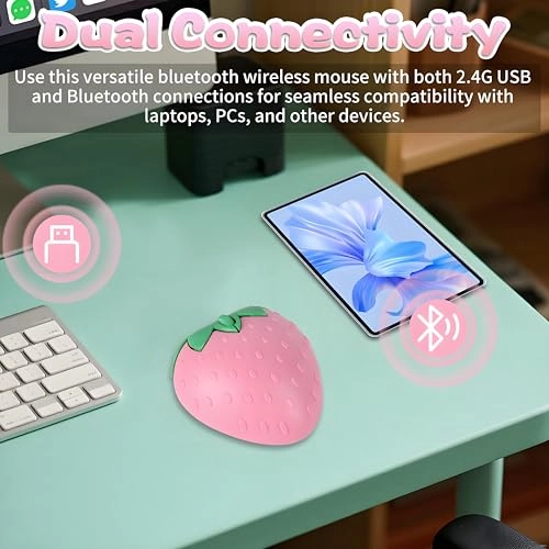 Cute Strawberry Wireless Mouse - Wireless