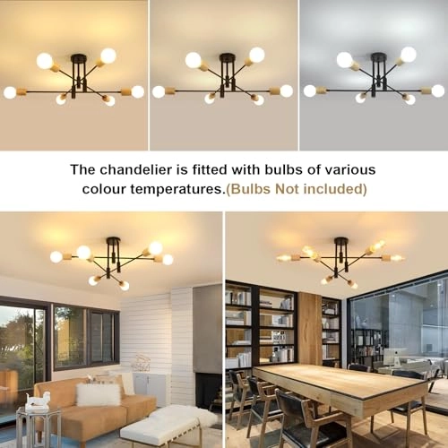 Industrial Chandelier - 6 Lights E27 72 cm