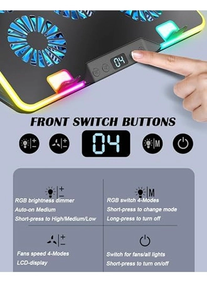 RGB Gaming Laptop Cooling Pad - 5 10–15.6"