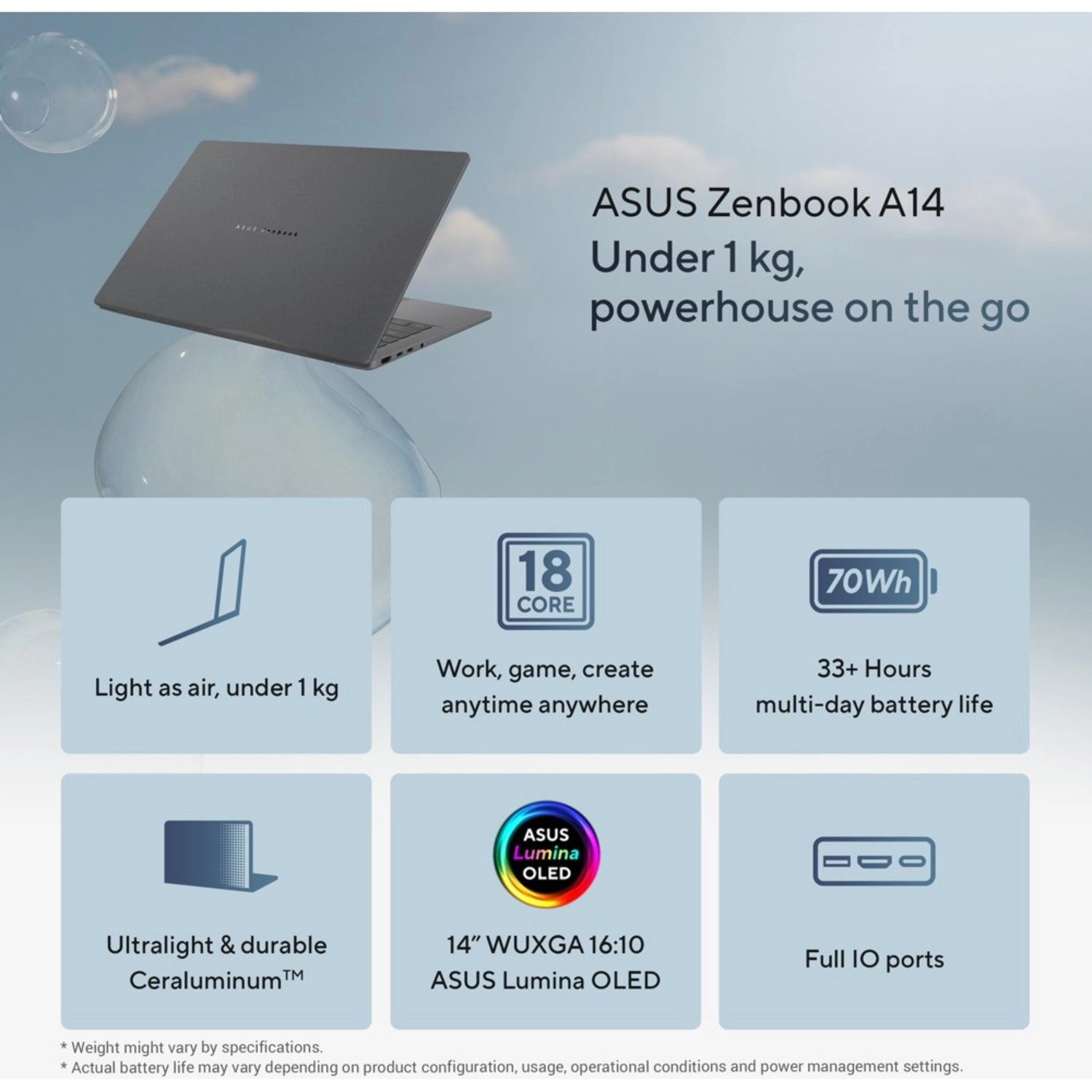 Zenbook A14 - 14'' 512GB 16GB Snapdragon X2 Elite X2E-88-100