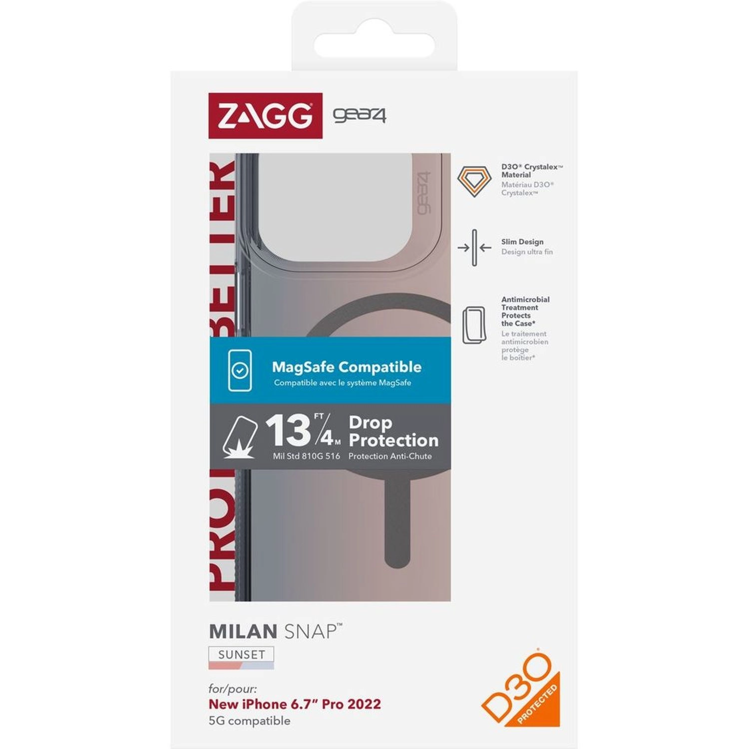 D3O Milan Snap Case - Polycarbonate, Thermoplastic Polyurethane for iPhone 14 Pro Max