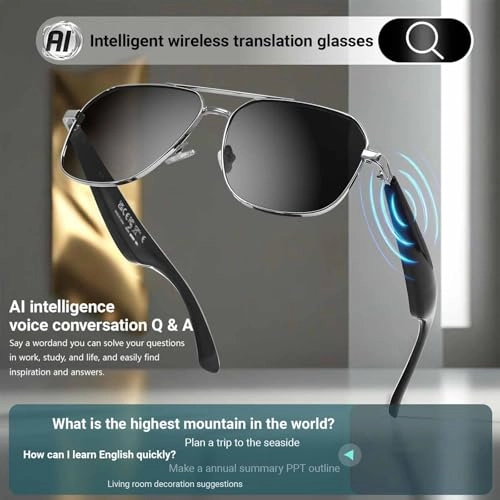 AI Translation Glasses - 134 languages IP65 waterproof Wireless calls
