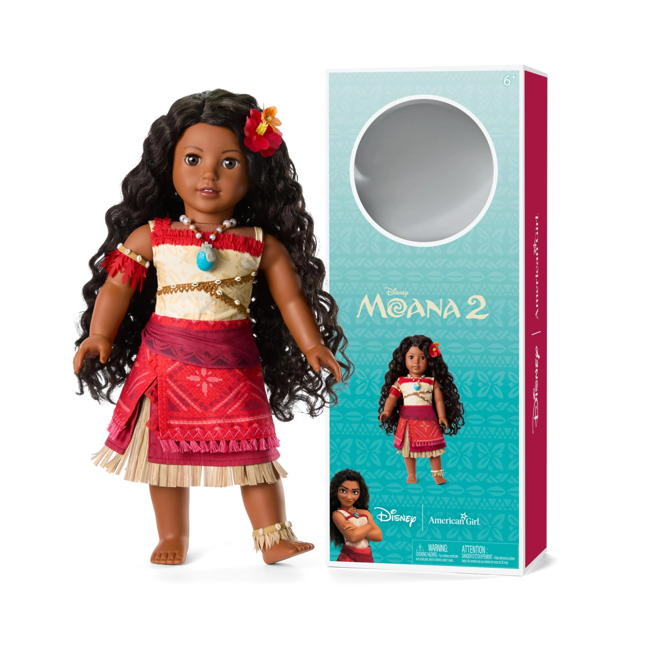 American Girl Moana Doll - 18-inch Long Curly Black Hair Ages 6+