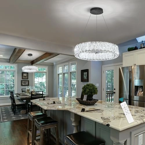 Crystal Ring Chandelier - Dimmable