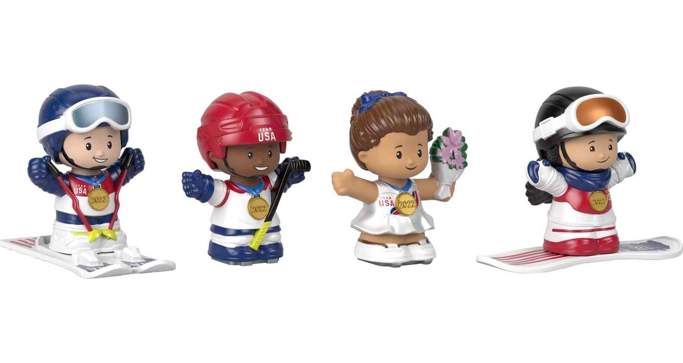 Snowboarder + Hockey Player + Skier + Figure Skater - Team USA - 4 pcs