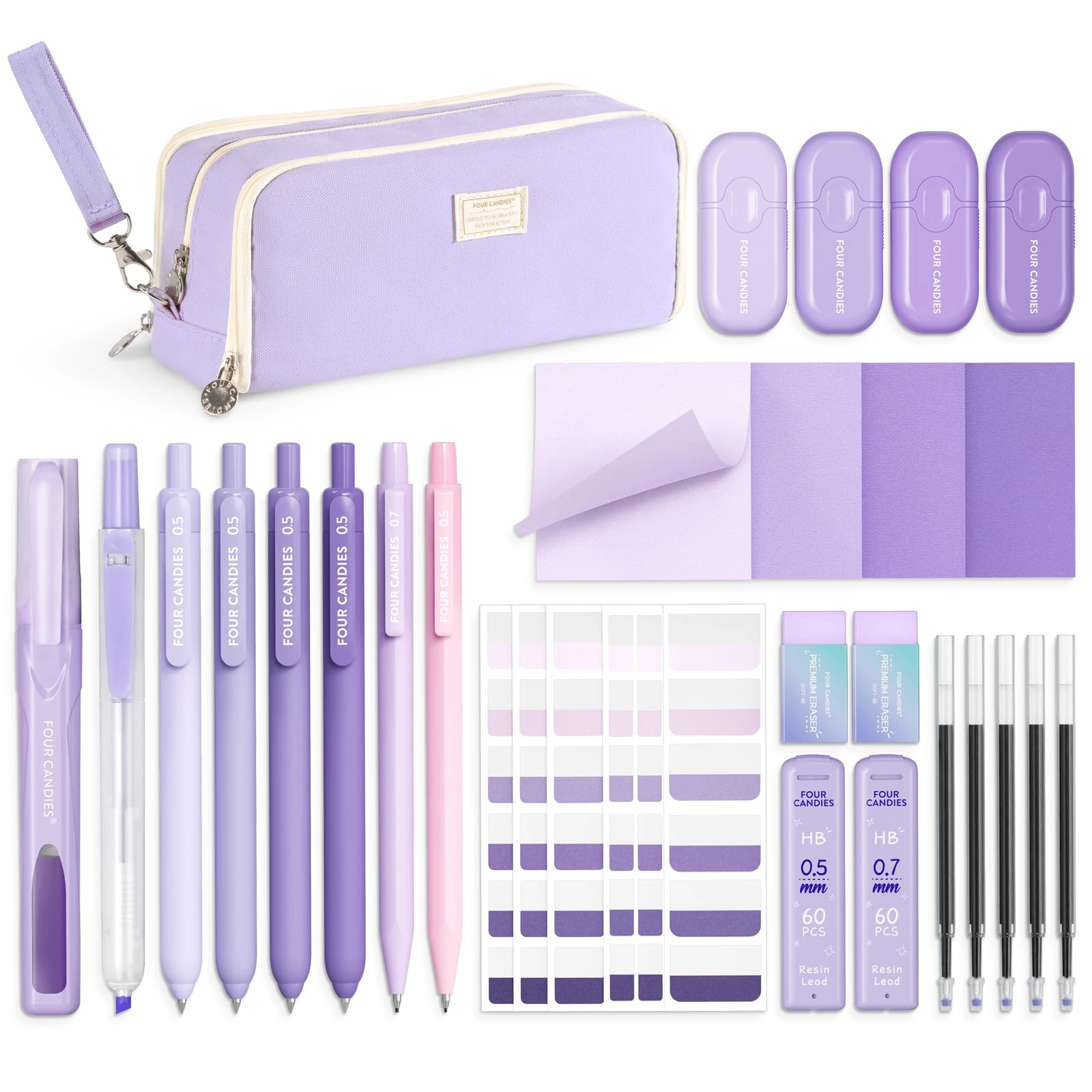 four candies Purple School Supplies - 25 piece(s) 0.5 millimeter