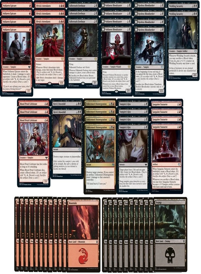 Elite Rakdos Vampire Blood Token Deck - 60 Card