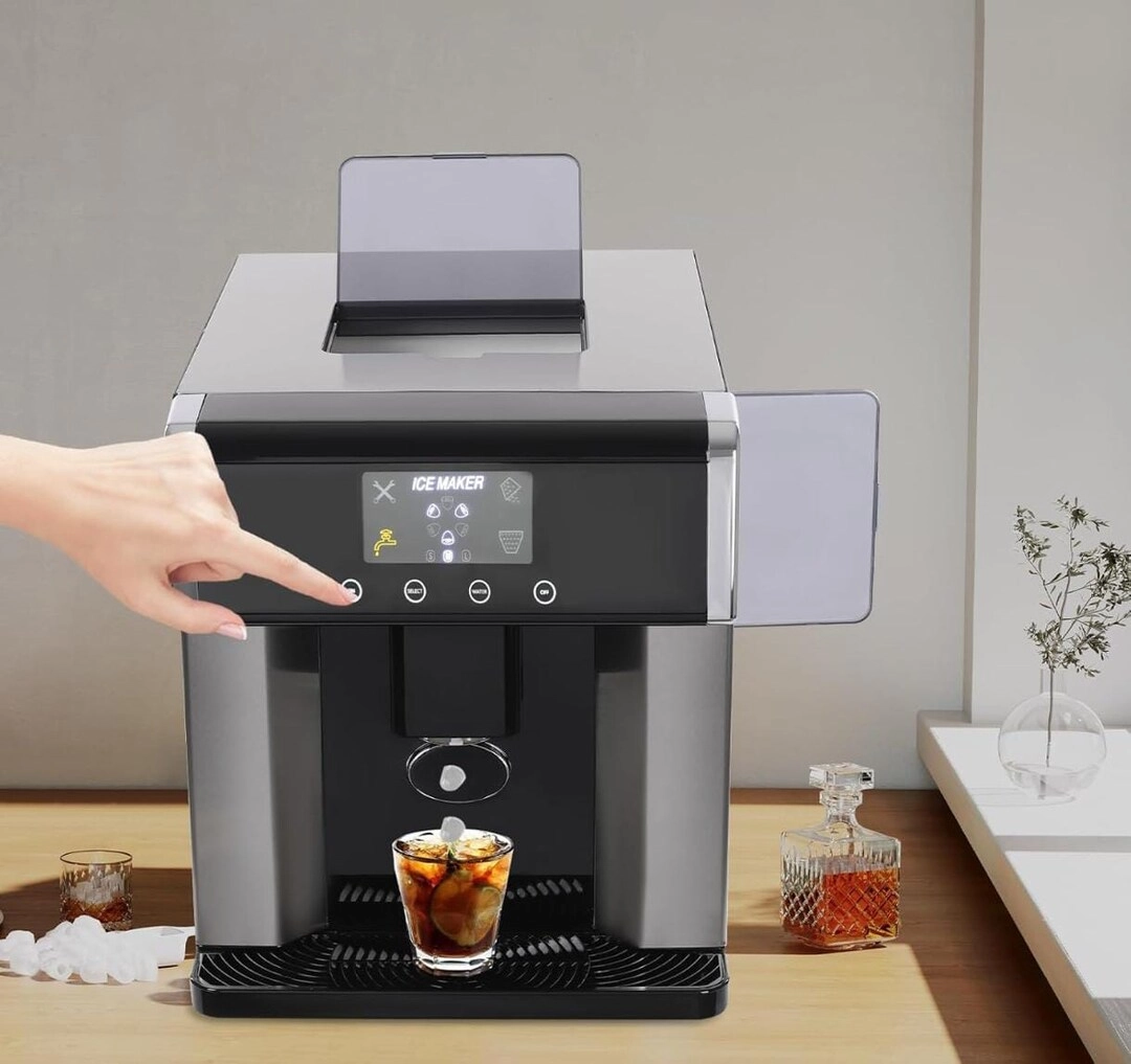 Ice Maker with Water Dispenser - 2-in-1 Countertop Fast Crystal-Clear Ice Making