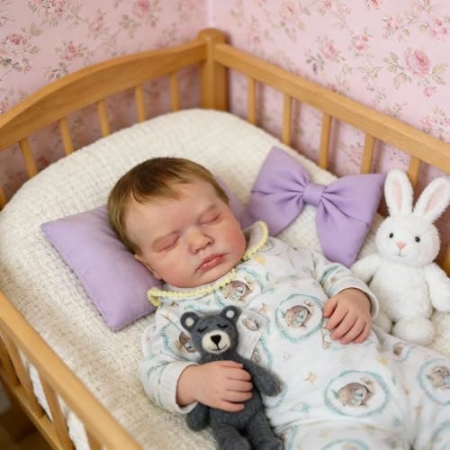 LOULOU Reborn Baby Doll - 20 Inch Soft Cloth Body & Vinyl Limbs Sleeping Ages 3+