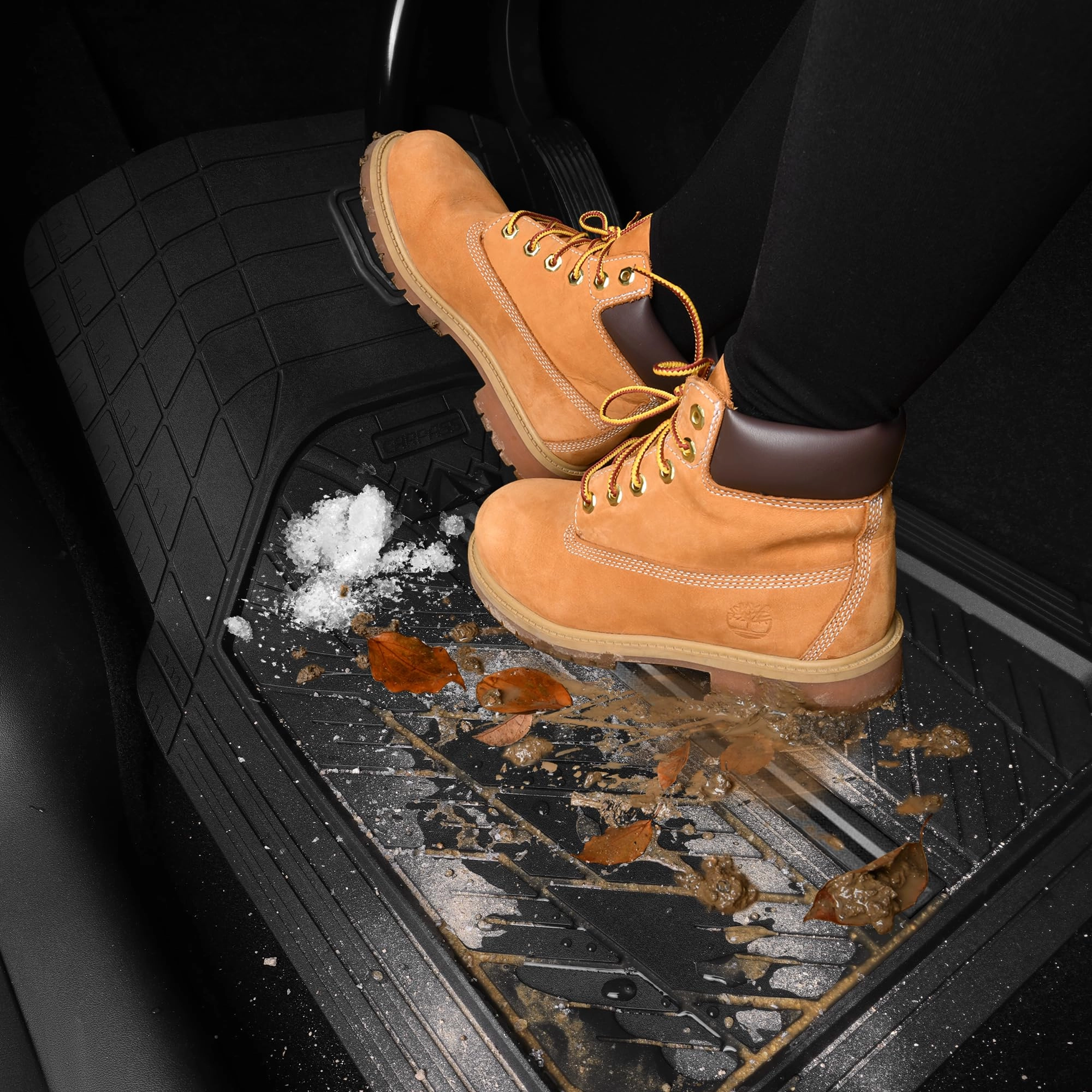 Rubber Floor Mats - All Weather Trim-to-Fit 3-Piece